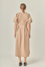 Load image into Gallery viewer, Puffer Midi Shirt Dress - Beige (Style #SS398D)