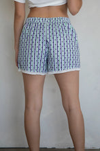 Load image into Gallery viewer, Harper Stripe w/ Lace Trim & back pocket - Blue / Green stripe