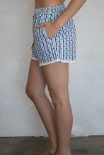 Load image into Gallery viewer, Harper Stripe w/ Lace Trim & back pocket - Blue / Green stripe