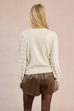 Load image into Gallery viewer, Lace Textured Striped Sweater - Black (Style LAF117DN)