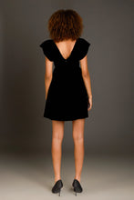 Load image into Gallery viewer, Velvet Satin Bow Mini Dress - Black