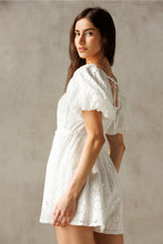 Load image into Gallery viewer, Floral Eyelet Romper - White (JR8085)