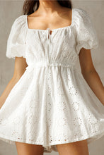 Load image into Gallery viewer, Floral Eyelet Romper - White (JR8085)