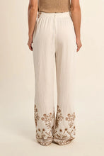 Load image into Gallery viewer, Embroidered Wide Leg Pants - White (Style #LA1904EE)