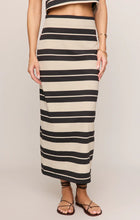 Load image into Gallery viewer, Gail Striped Jersey Midi Skirt - Ash Black