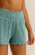 Load image into Gallery viewer, Dawn Smocked Rib Shorts - Green Lagoon