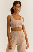 Load image into Gallery viewer, Zoe Rib Tank Bra - Green Lagoon or Iced Coffee