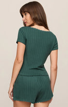 Load image into Gallery viewer, Countryside Lace Scoop Tee - Emerald Cove