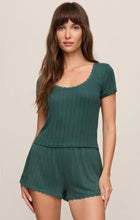 Load image into Gallery viewer, Countryside Lace Scoop Tee - Emerald Cove