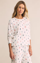 Load image into Gallery viewer, Alpine Tree LS Top - Holiday Tree Print on Vanilla Ice