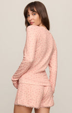 Load image into Gallery viewer, Better Off Pointelle Ditsy LS Top - Rosewater