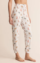 Load image into Gallery viewer, Cozy Up Pup Classic Jogger - Holiday Pup Print on Vanilla Ice