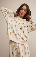 Load image into Gallery viewer, Elle Pup LS Top - Fall Pup Print on Vanilla Ice