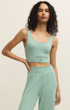Load image into Gallery viewer, Zoe Brushed Jersey Tank Bra - Crystal Green