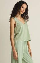 Load image into Gallery viewer, Sloane Jersey V-Neck Tank - Crystal Green