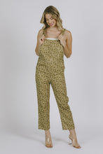 Load image into Gallery viewer, Floral Denim Overalls - Lt Green / Olive Floral