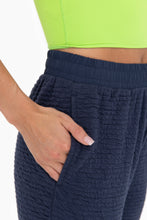 Load image into Gallery viewer, Cotton Blend Textured Pant - Navy