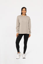 Load image into Gallery viewer, Elevated Oversized Crew Neck Pullover - Surf Spray (shown in fog grey)