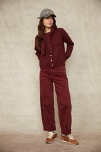 Load image into Gallery viewer, Barni Stretch Barrel Cuffed Jeans - Olive - Burgundy (Style: 44W039SO)