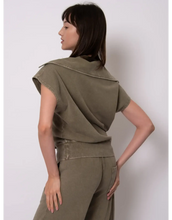 Load image into Gallery viewer, Kate French Terry Sleeveless Top - Smokey Olive (Style: 57FD025SO)
