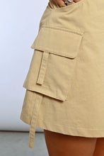 Load image into Gallery viewer, Denim Cargo Skirt - Beige