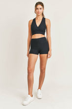 Load image into Gallery viewer, Textured Lines High Waist Shorts - Black