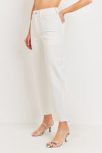 Load image into Gallery viewer, High Waisted Wide Leg Ankle Length Cargo Pockets Off-White