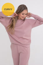 Load image into Gallery viewer, Curvy Elevated Crew Neck Pullover - Rose