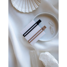 Load image into Gallery viewer, Classic Alligator Clip Barrette Leia Black + Tan