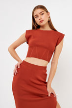 Load image into Gallery viewer, Sweater Knit Midi Skirt & Top Set - Burnt Orange or Burgundy