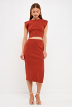Load image into Gallery viewer, Sweater Knit Midi Skirt & Top Set - Burnt Orange or Burgundy