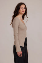 Load image into Gallery viewer, Erin Knit Top - Beige w/ very subtle shimmer
