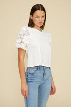 Load image into Gallery viewer, Avi Lace Sleeve Top - White

