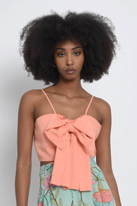 Bow Front Crop Cami - Coral