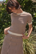 Load image into Gallery viewer, Josie Sweater Knit Mini Skirt - Pink/Brown/Cream (SW4806)
