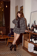 Load image into Gallery viewer, Iman Mini Skirt - Black &amp; White Plaid

