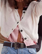 Load image into Gallery viewer, Color Block Round Neck Cardigan

