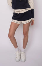 Load image into Gallery viewer, Cherly Wide Stripe Shorts - Navy/Cream (style: 43T004S)

