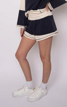 Load image into Gallery viewer, Cherly Wide Stripe Shorts - Navy/Cream (style: 43T004S)
