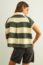 Load image into Gallery viewer, Wide Striped Sleeveless Polo - Green/Cream (T6191)
