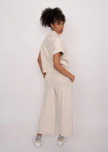 Load image into Gallery viewer, Victoria Modal Scuba Cropped Pant - Border Blue - Shell Pink - Stone (Style: 39T021S3)
