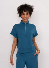 Load image into Gallery viewer, Dua Soft Knit Zip Pullover - Border Blue - Shell Pink - Stone - Style 57T591S)
