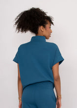 Load image into Gallery viewer, Dua Soft Knit Zip Pullover - Border Blue - Shell Pink - Stone - Style 57T591S)
