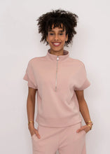 Load image into Gallery viewer, Dua Soft Knit Zip Pullover - Border Blue - Shell Pink - Stone - Style 57T591S)
