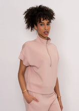 Load image into Gallery viewer, Dua Soft Knit Zip Pullover - Border Blue - Shell Pink - Stone - Style 57T591S)
