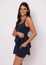 Load image into Gallery viewer, Mavis Sport Mini Dress - Black - Sea Blue (Style # 57TD199SO)
