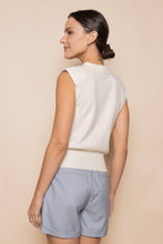 Load image into Gallery viewer, Gold Bow Button Detail Sleeveless Knit Top - Cream (TI6615FO)
