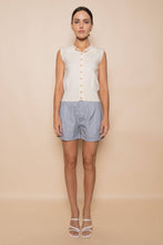 Load image into Gallery viewer, Gold Bow Button Detail Sleeveless Knit Top - Cream (TI6615FO)
