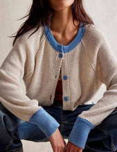 Load image into Gallery viewer, Color Block Round Neck Cardigan
