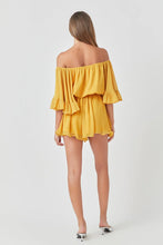 Load image into Gallery viewer, Ruffled Sleeve Romper - Honey Yellow (Style: 80135D7SR)
